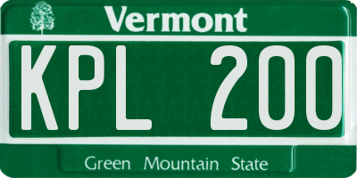 VT license plate KPL200