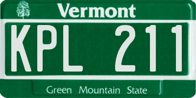 VT license plate KPL211