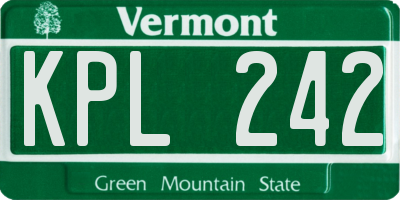 VT license plate KPL242