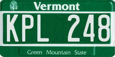VT license plate KPL248