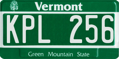 VT license plate KPL256