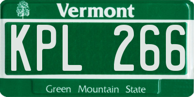 VT license plate KPL266