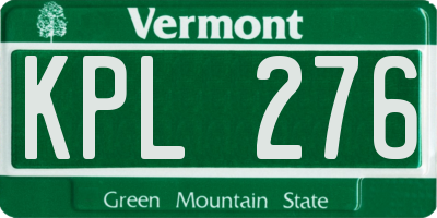 VT license plate KPL276