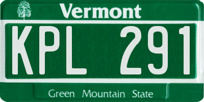 VT license plate KPL291