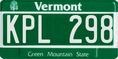 VT license plate KPL298