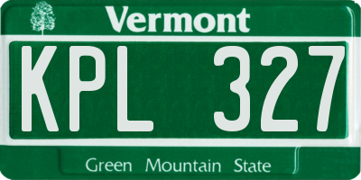 VT license plate KPL327