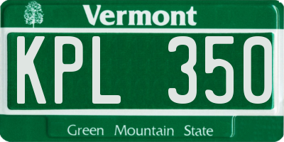 VT license plate KPL350