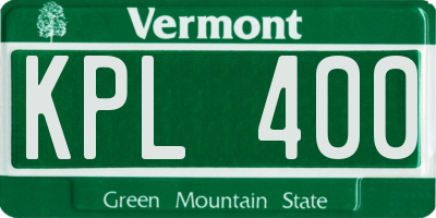 VT license plate KPL400