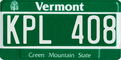VT license plate KPL408
