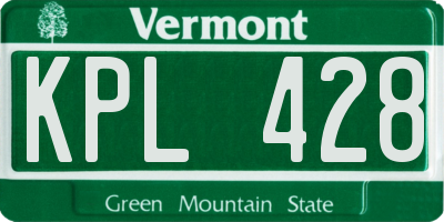 VT license plate KPL428