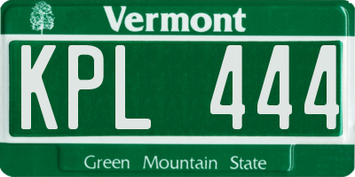 VT license plate KPL444