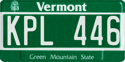VT license plate KPL446