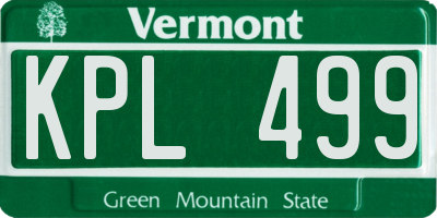 VT license plate KPL499