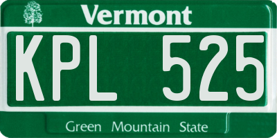 VT license plate KPL525