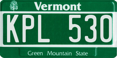VT license plate KPL530