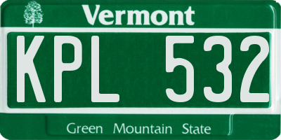 VT license plate KPL532