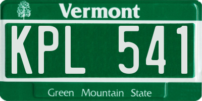 VT license plate KPL541