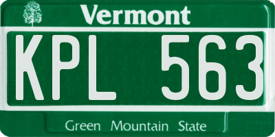 VT license plate KPL563