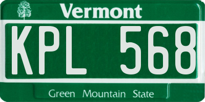 VT license plate KPL568