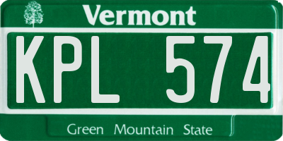 VT license plate KPL574