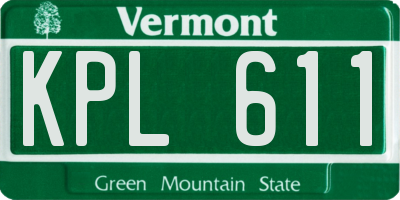 VT license plate KPL611