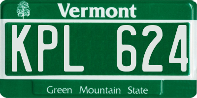 VT license plate KPL624