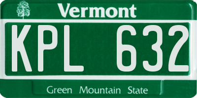VT license plate KPL632