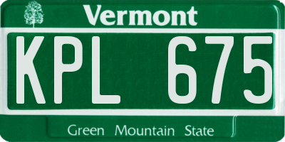 VT license plate KPL675