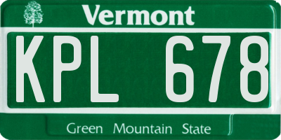 VT license plate KPL678
