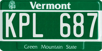 VT license plate KPL687