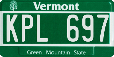 VT license plate KPL697