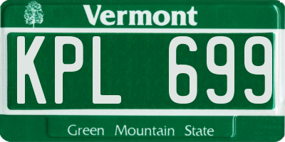 VT license plate KPL699