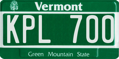 VT license plate KPL700