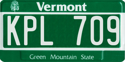 VT license plate KPL709