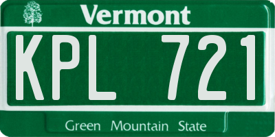 VT license plate KPL721
