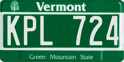 VT license plate KPL724