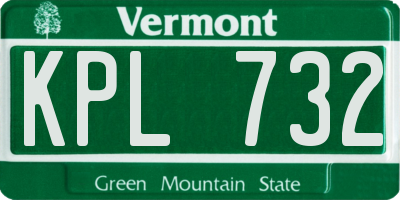 VT license plate KPL732