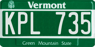 VT license plate KPL735