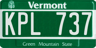 VT license plate KPL737