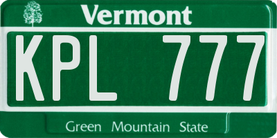 VT license plate KPL777