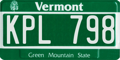 VT license plate KPL798