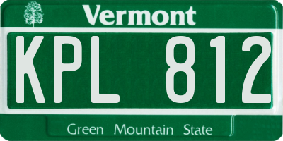 VT license plate KPL812