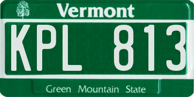 VT license plate KPL813