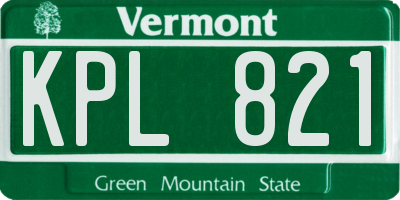 VT license plate KPL821