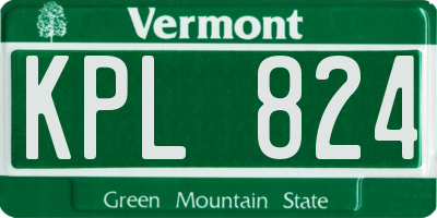 VT license plate KPL824