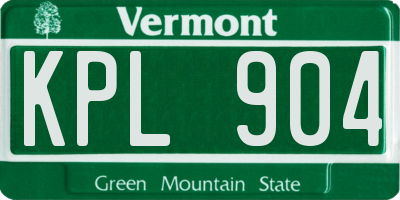 VT license plate KPL904