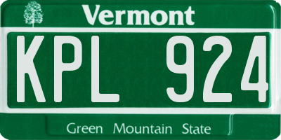 VT license plate KPL924