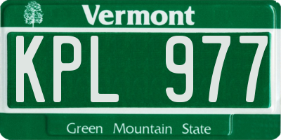VT license plate KPL977