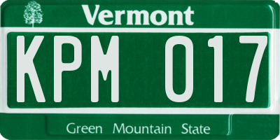 VT license plate KPM017