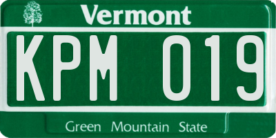 VT license plate KPM019